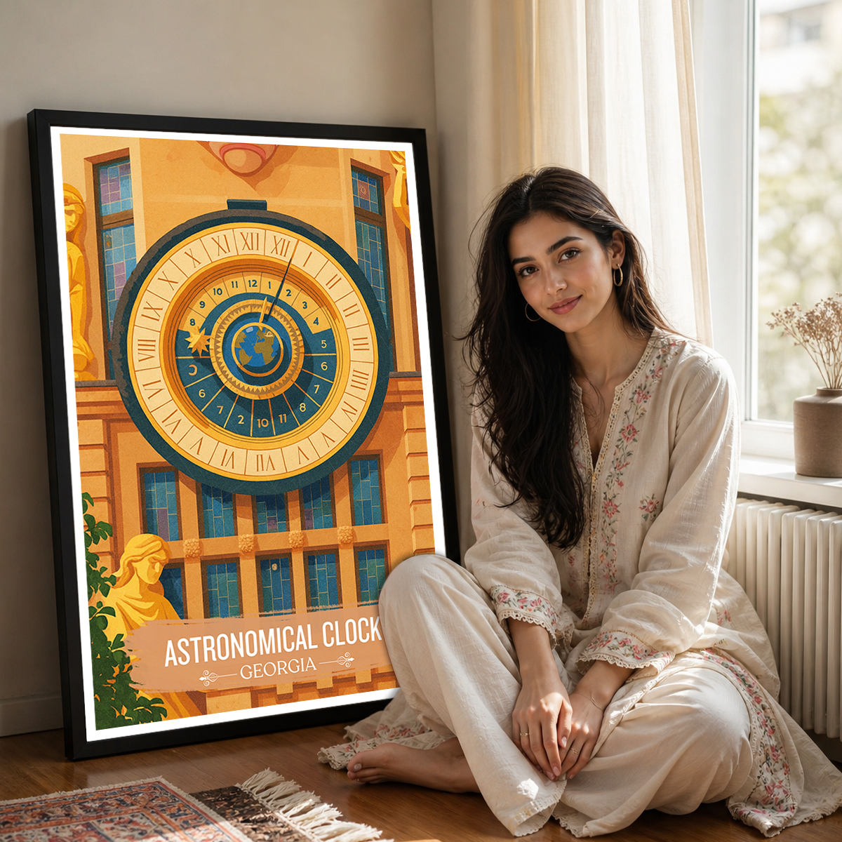 Astronomical Clock - Batumi - Georgia - Travel Wall Art Print - Art Print - Travel Art Poster
