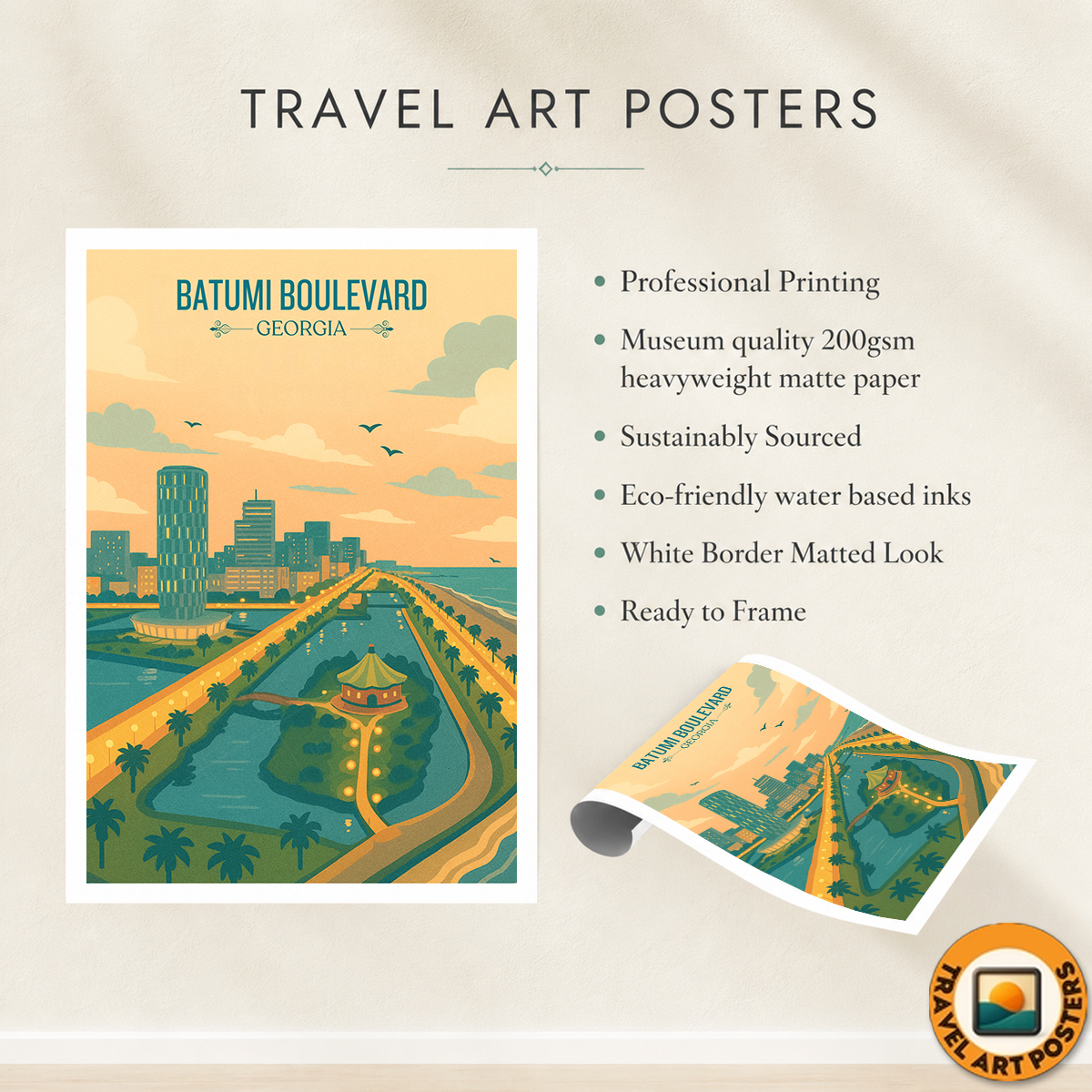 Batumi Boulevard - Georgia - Travel Wall Art Print - Art Print - Travel Art Poster