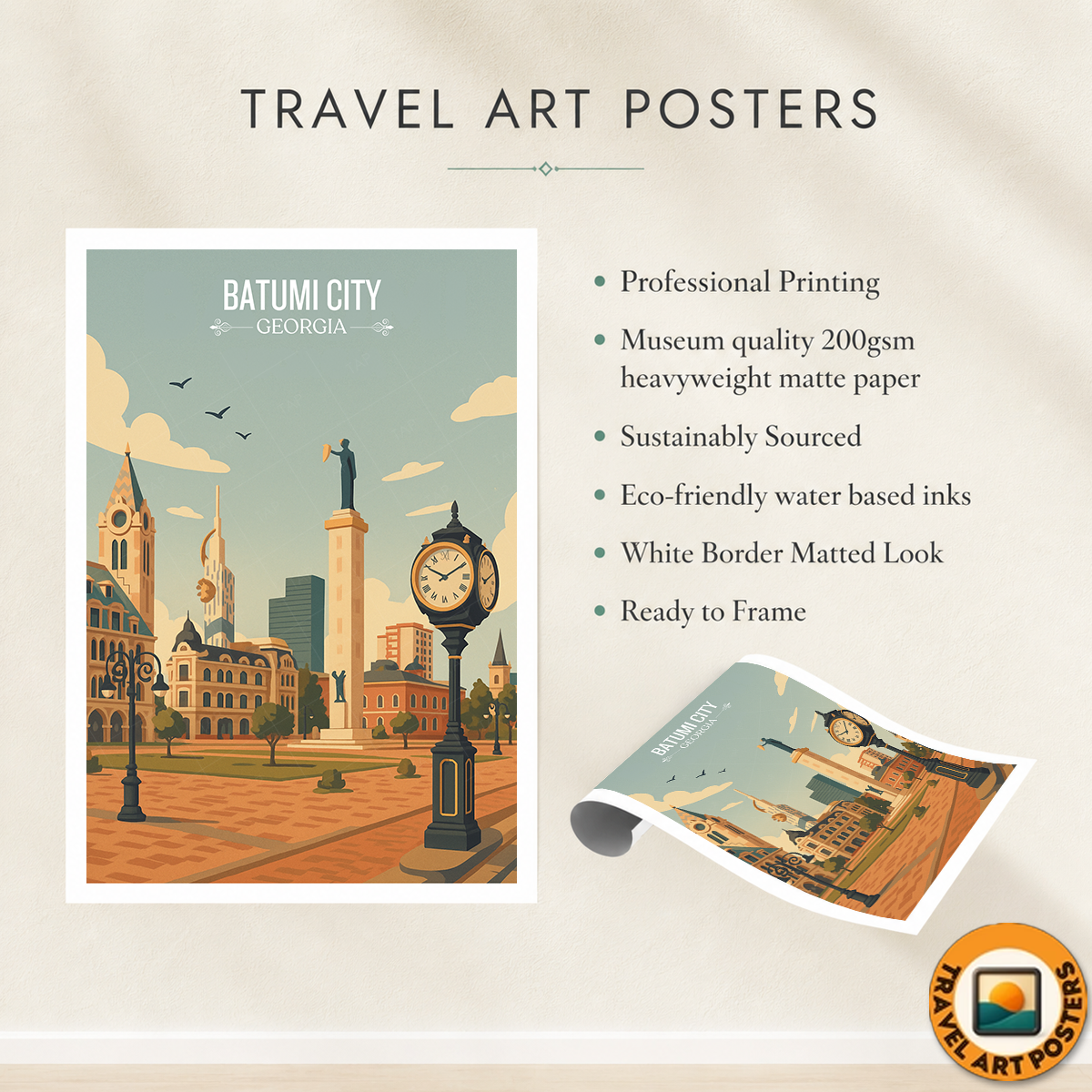 Batumi City - Georgia - Travel Wall Art Print - Art Print - Travel Art Poster