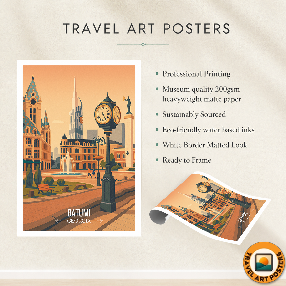 Batumi - Georgia - Travel Wall Art Print - Art Print - Travel Art Poster
