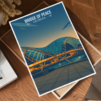 Bridge of Peace - Georgia - Travel Wall Art Print - Art Print - Travel Art Poster