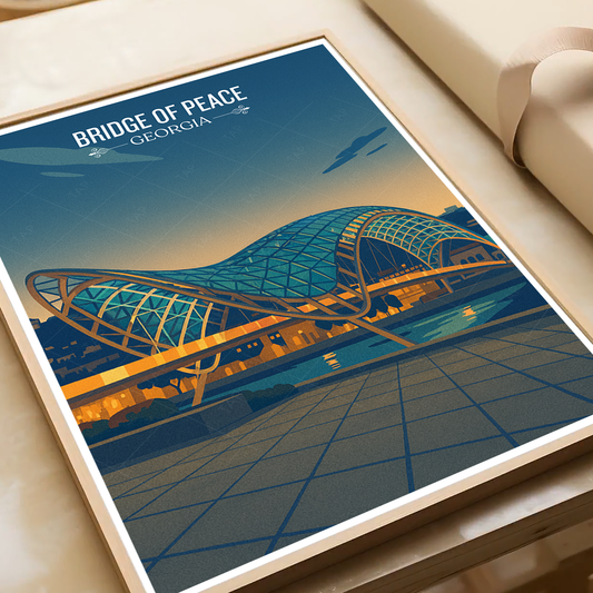 Bridge of Peace - Georgia - Travel Wall Art Print - Art Print - Travel Art Poster
