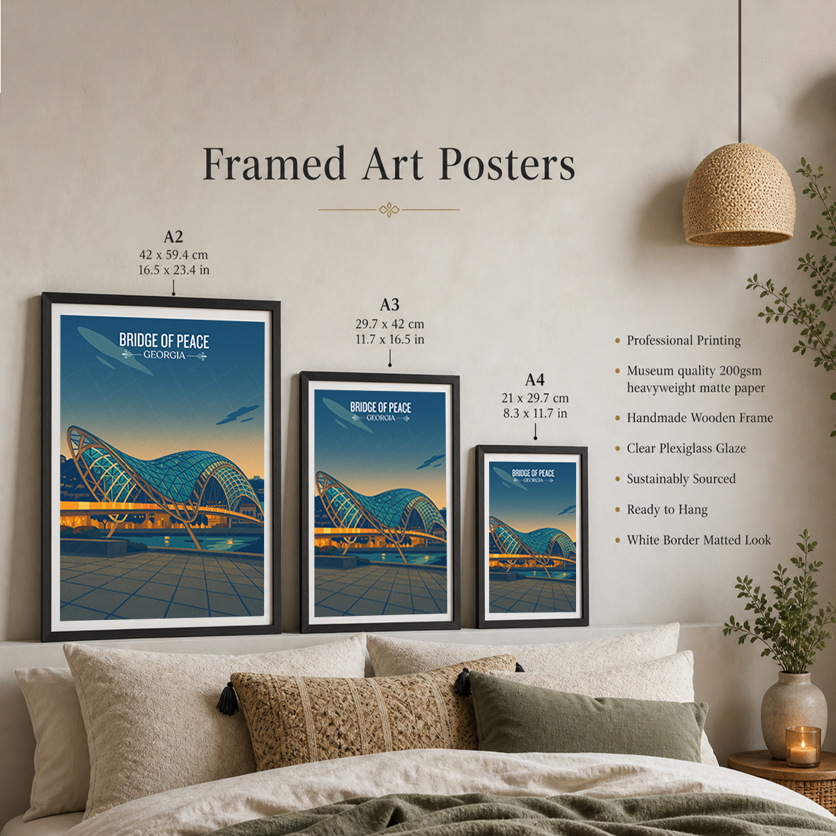 Bridge of Peace - Georgia - Travel Wall Art Print - Art Print - Travel Art Poster