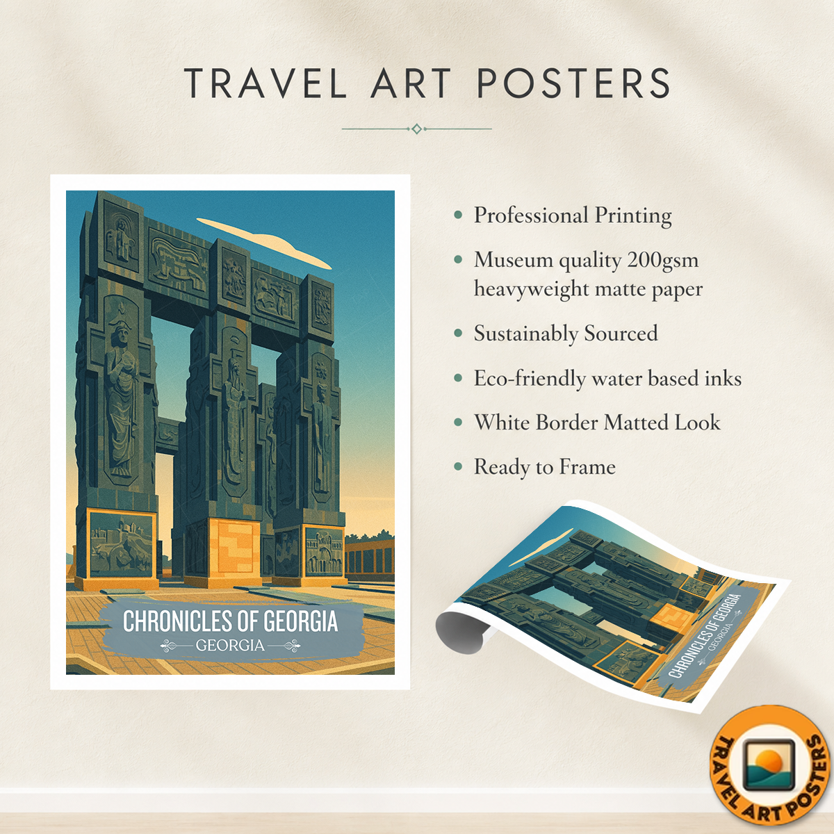 Chronicles of Georgia – Tbilisi - Georgia - Travel Wall Art Print - Art Print - Travel Art Poster