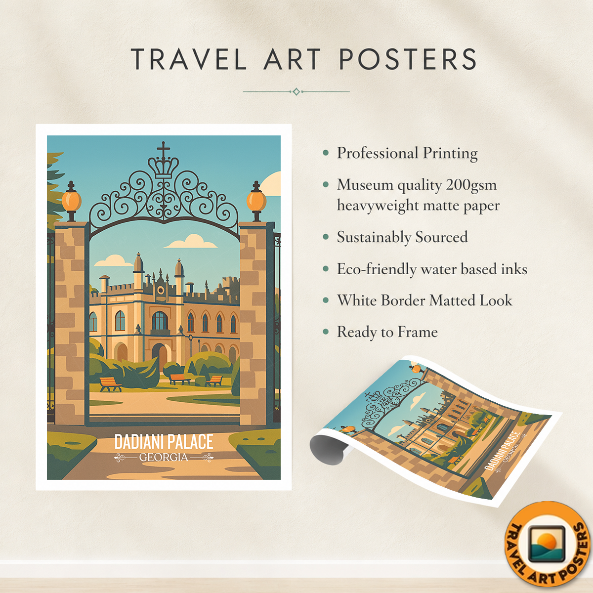 Dadiani Palace - Georgia - Travel Wall Art Print - Art Print - Travel Art Poster