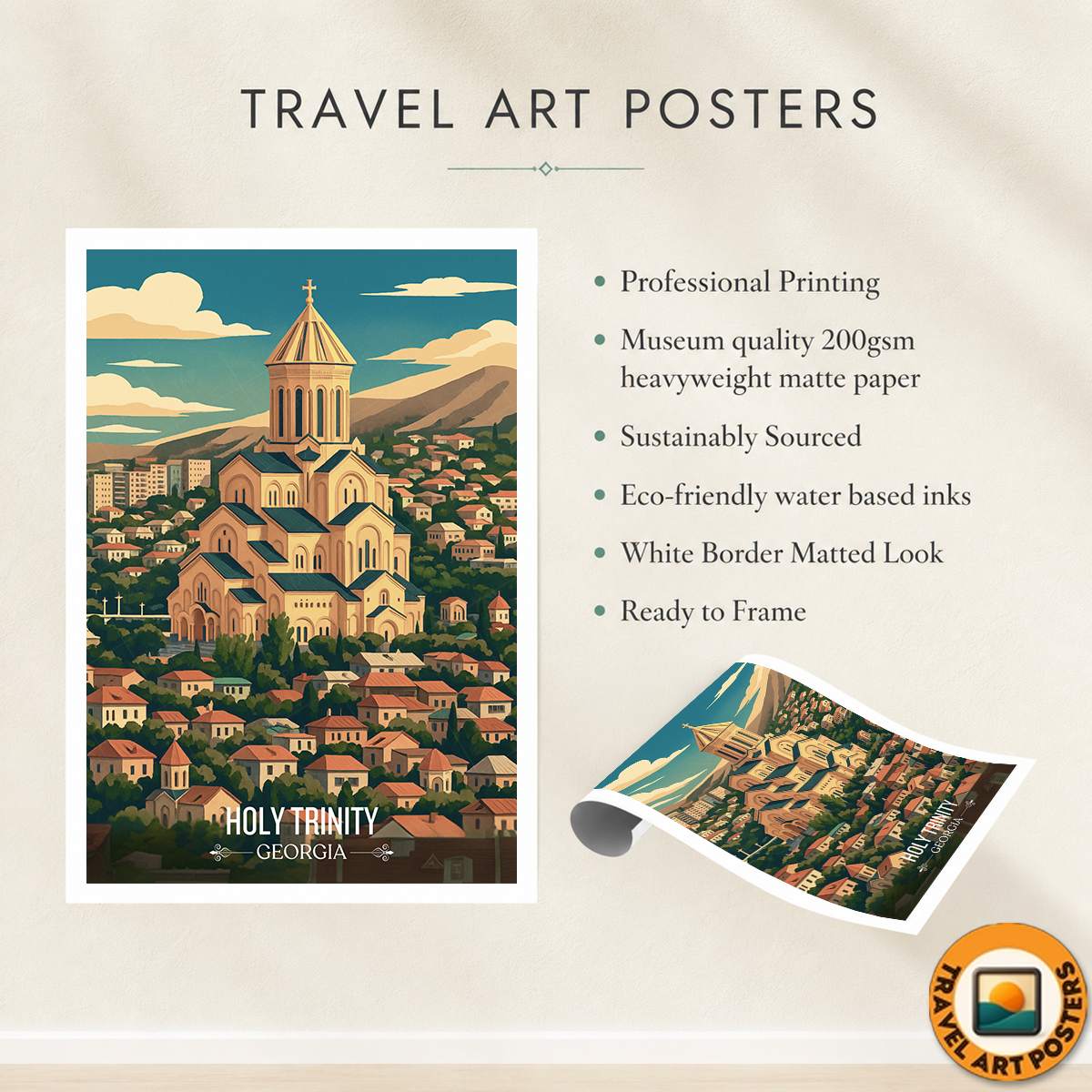 Holy Trinity Cathedral – Tbilisi - Georgia - Travel Wall Art Print - Art Print - Travel Art Poster