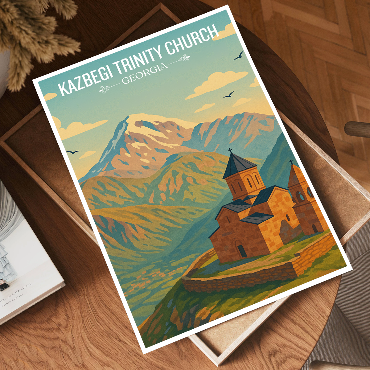 Kazbegi Trinity Church – Georgia - Travel Wall Art Print - Art Print - Travel Art Poster