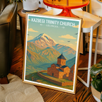 Kazbegi Trinity Church – Georgia - Travel Wall Art Print - Art Print - Travel Art Poster