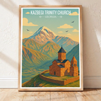 Kazbegi Trinity Church – Georgia - Travel Wall Art Print - Art Print - Travel Art Poster