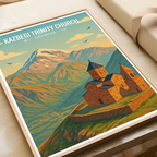 Kazbegi Trinity Church – Georgia - Travel Wall Art Print - Art Print - Travel Art Poster
