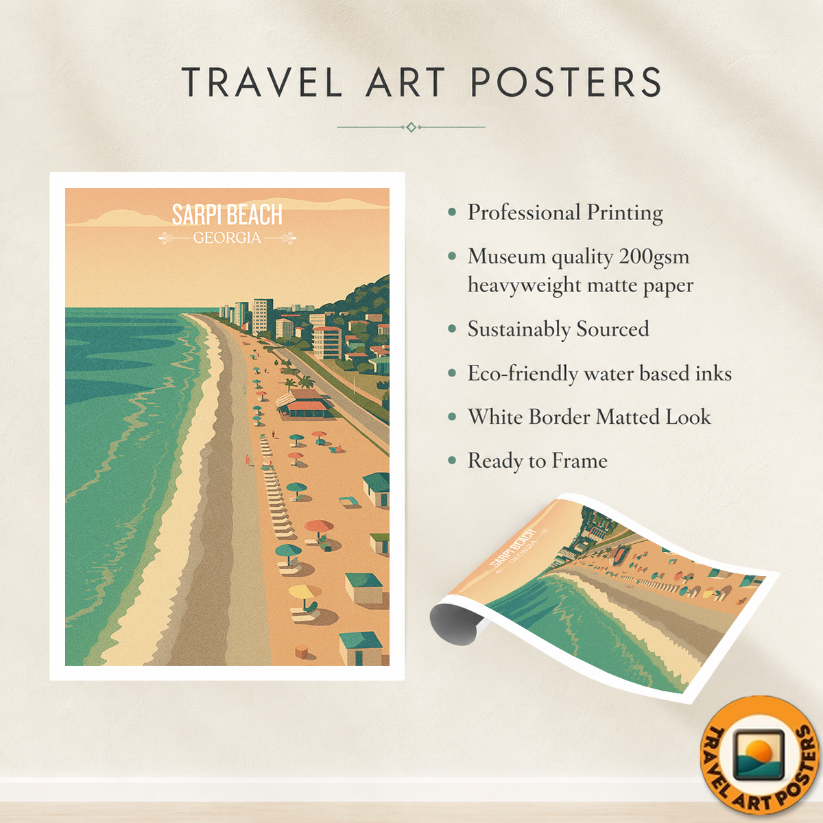 Sarpi Beach – Georgia - Travel Wall Art Print - Art Print - Travel Art Poster