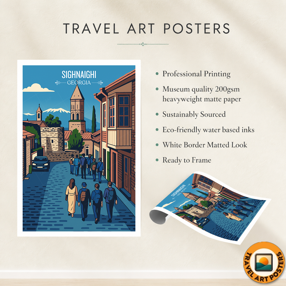 Sighnaighi – Georgia - Travel Wall Art Print - Art Print - Travel Art Poster