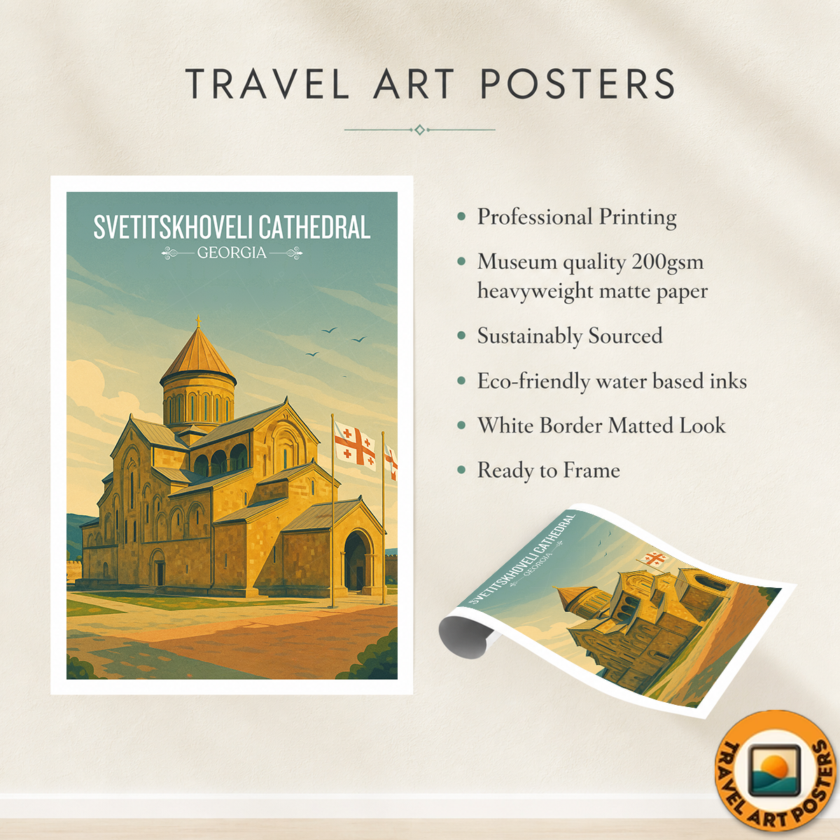 Svetitskhoveli Cathedral – Georgia - Travel Wall Art Print - Art Print - Travel Art Poster