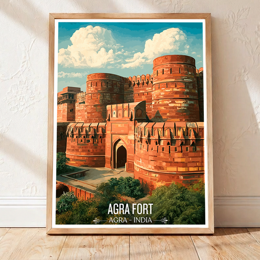Agra Fort Qila - Agra - India - Travel Wall Art Print - Art Print - Travel Art Poster