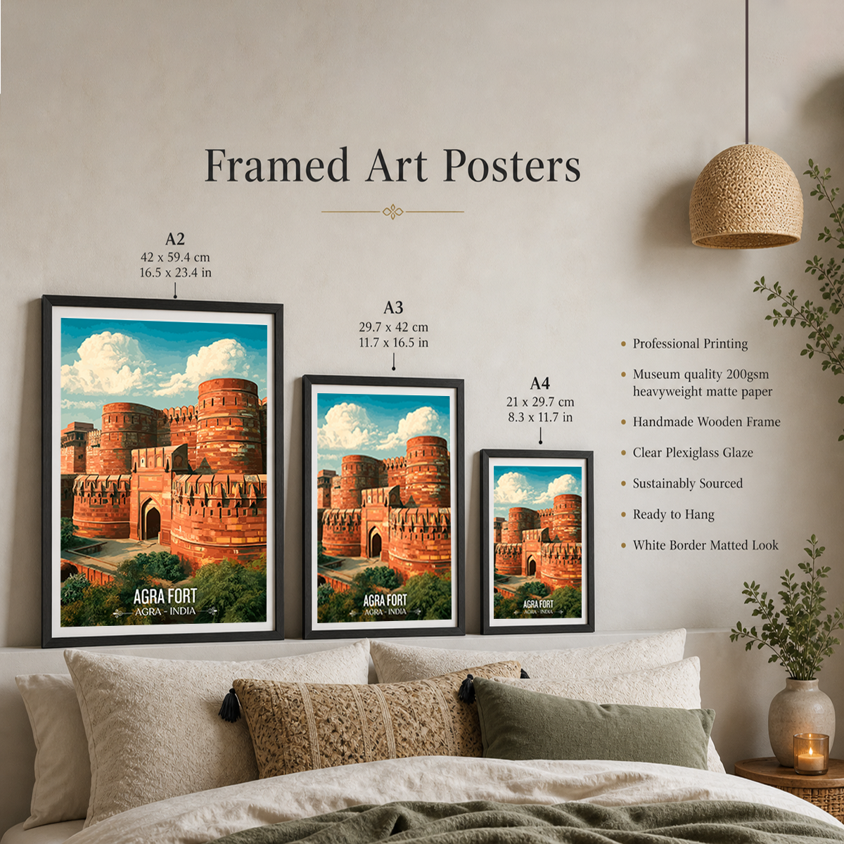 Agra Fort Qila - Agra - India - Travel Wall Art Print - Art Print - Travel Art Poster