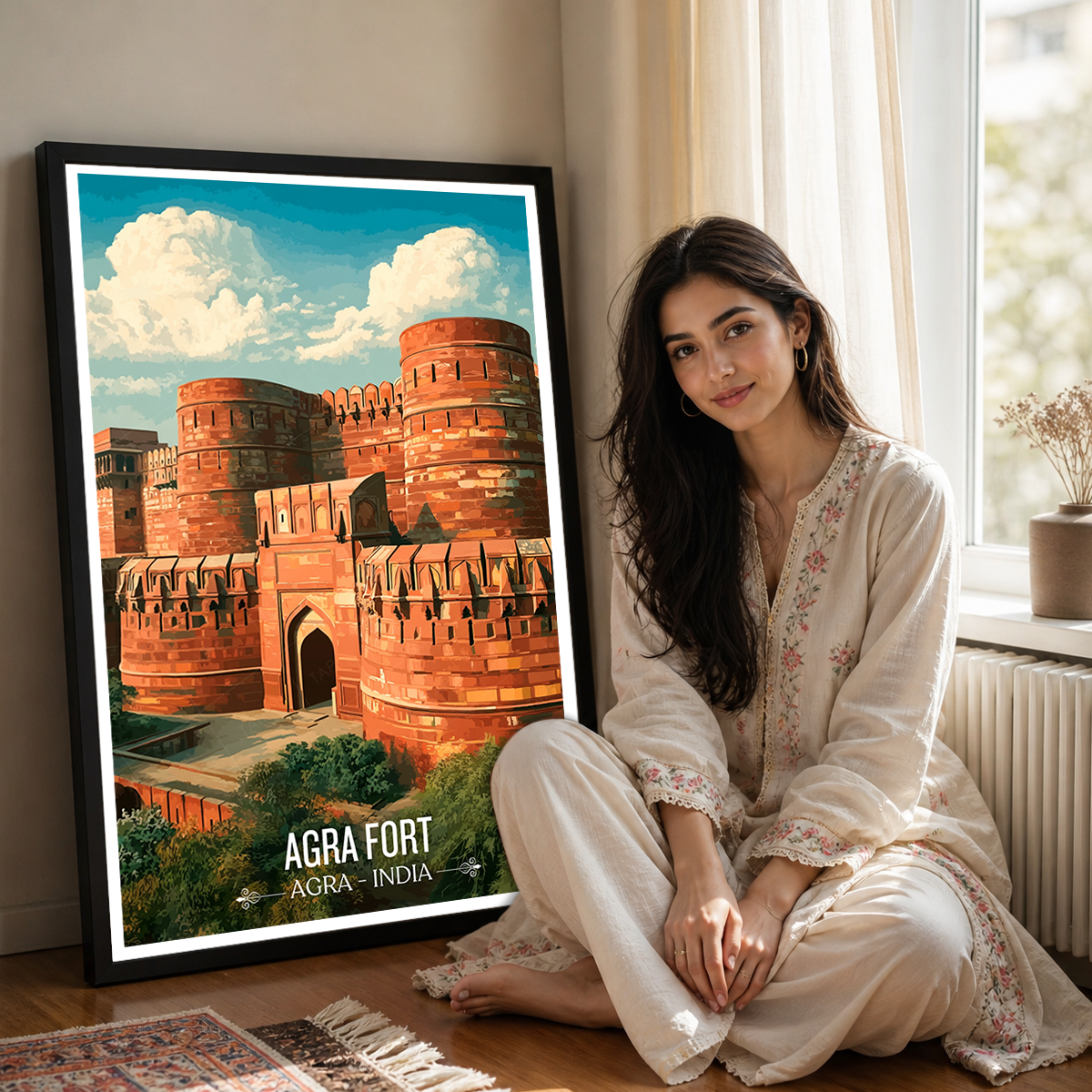 Agra Fort Qila - Agra - India - Travel Wall Art Print - Art Print - Travel Art Poster