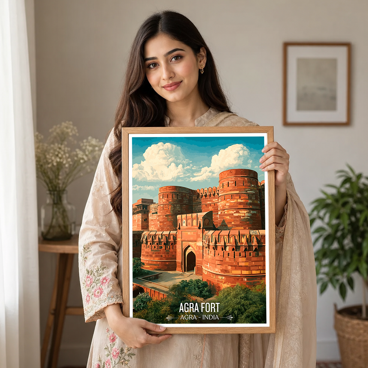 Agra Fort Qila - Agra - India - Travel Wall Art Print - Art Print - Travel Art Poster