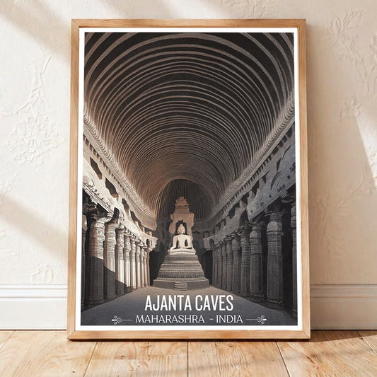Ajanta Caves - Maharashra - India - Travel Wall Art Print - Art Print - Travel Art Poster