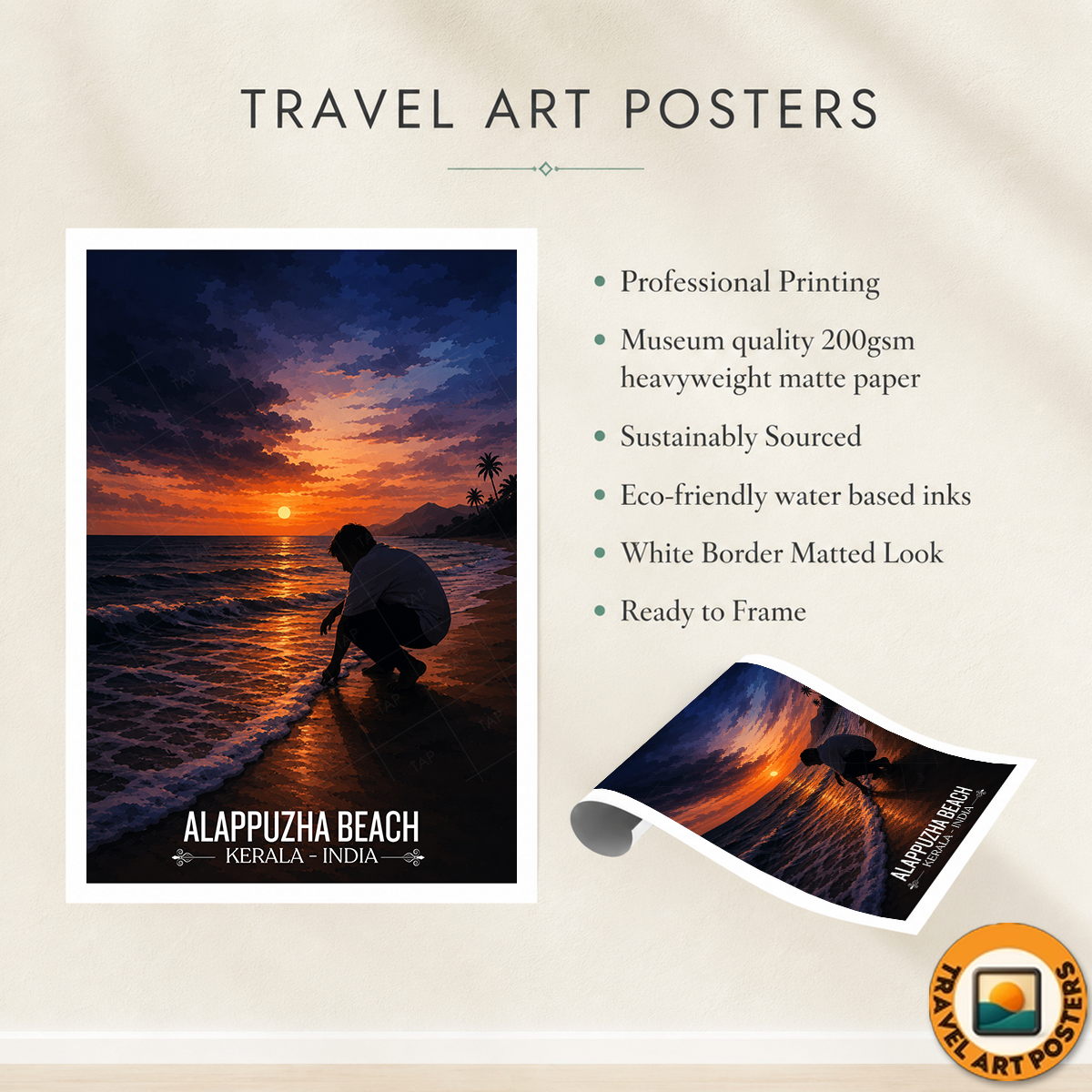 Alappuzha Beach - Kerala - India - Travel Wall Art Print - Art Print - Travel Art Poster
