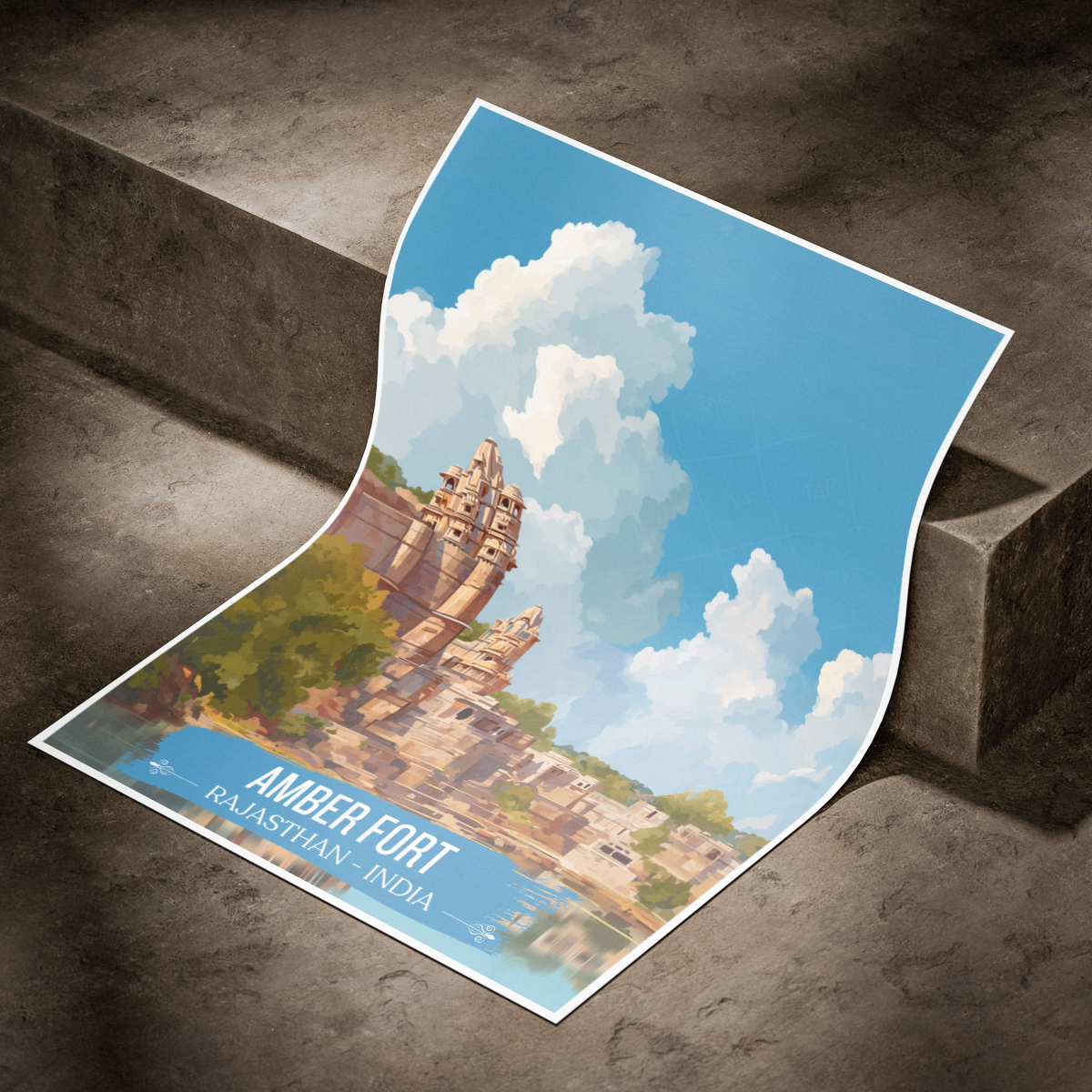 Amber Fort - Rajasthan - India - Travel Wall Art Print - Art Print - Travel Art Poster