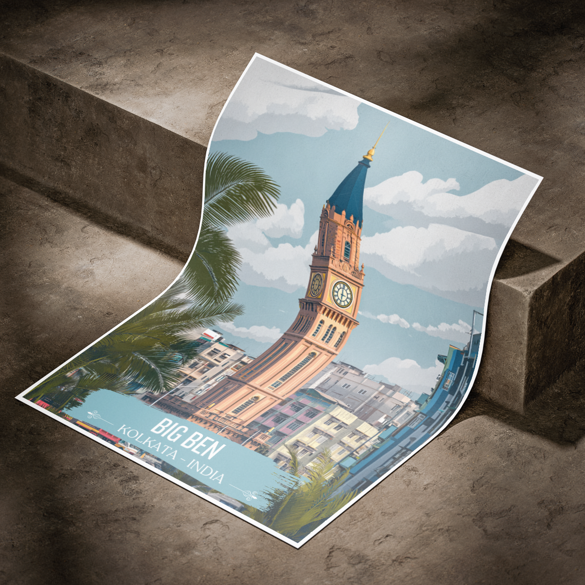 Big Ben - Kolkata - India - Travel Wall Art Print - Art Print - Travel Art Poster