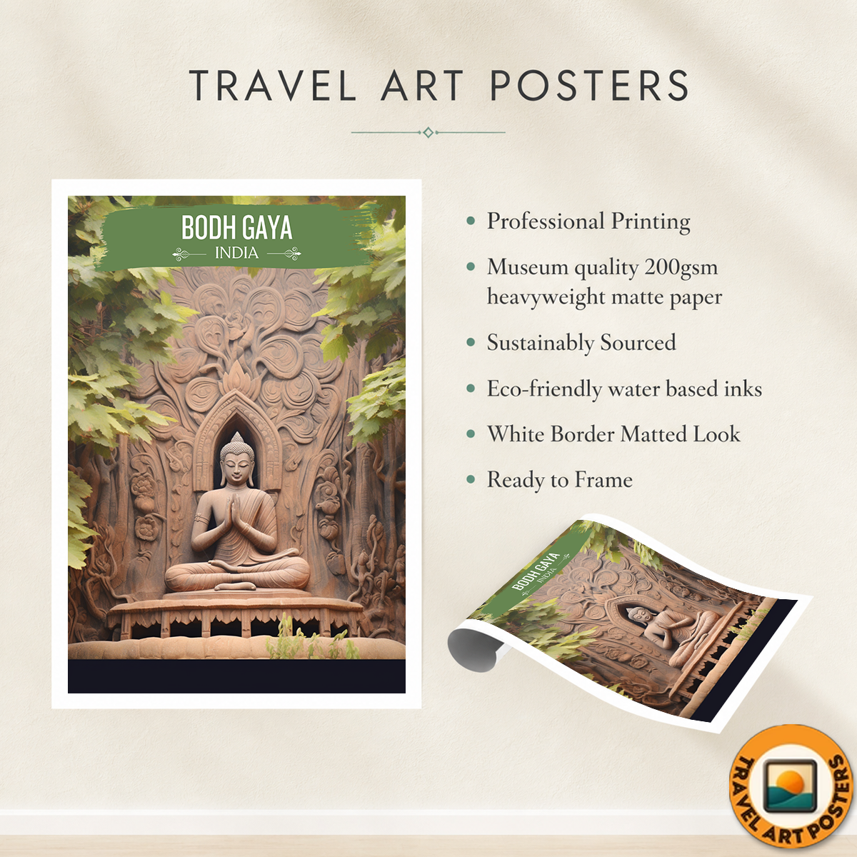 Bodh Gaya - Bihar - India - Travel Wall Art Print - Art Print - Travel Art Poster
