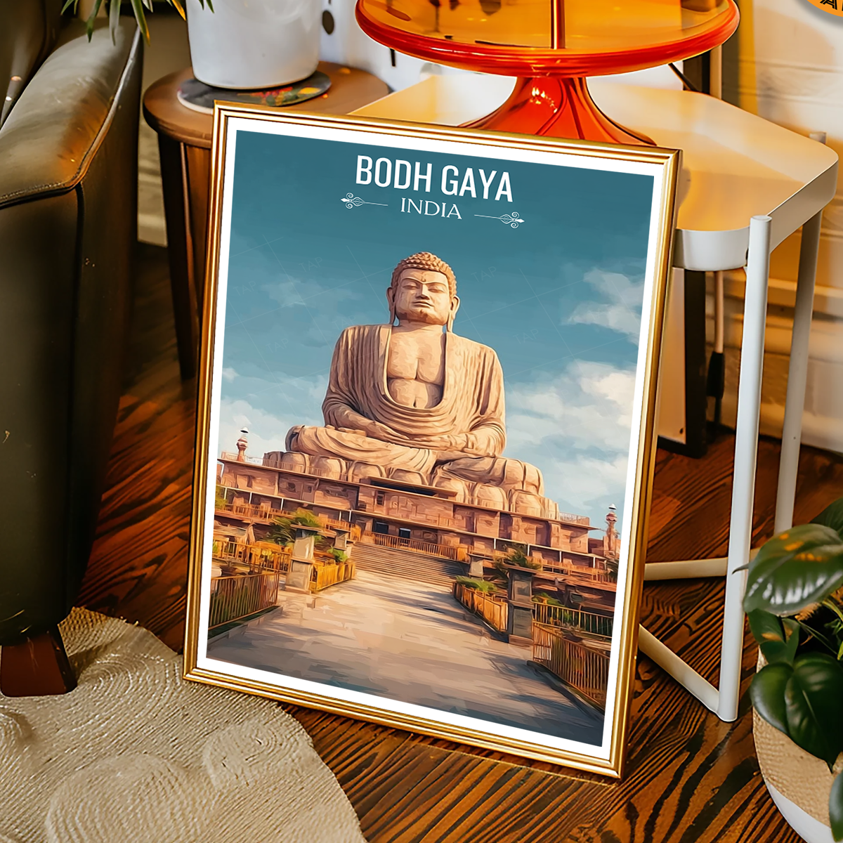 Bodh Gaya Buddha - Bihar - India - Travel Wall Art Print Poster - Art Print - Travel Art Poster