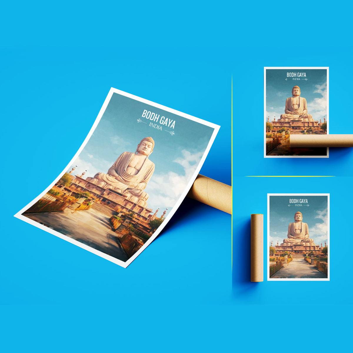 Bodh Gaya Buddha - Bihar - India - Travel Wall Art Print Poster - Art Print - Travel Art Poster