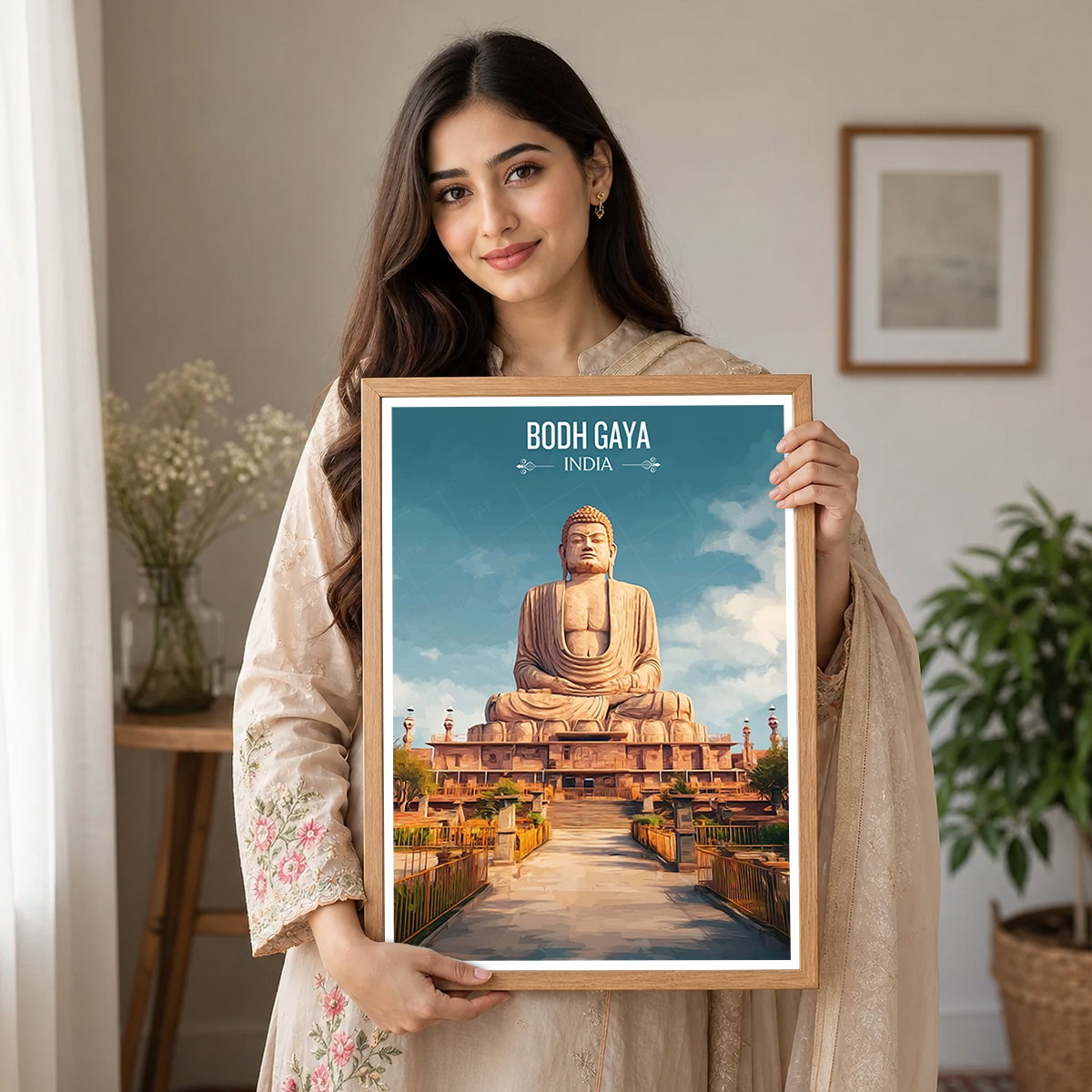 Bodh Gaya Buddha - Bihar - India - Travel Wall Art Print Poster - Art Print - Travel Art Poster