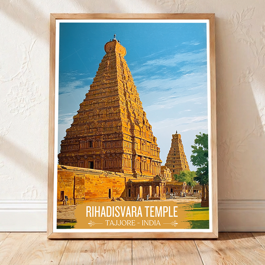 Rihadisvara Temple - Tajjore - India - Travel Wall Art Print Poster - Art Print - Travel Art Poster