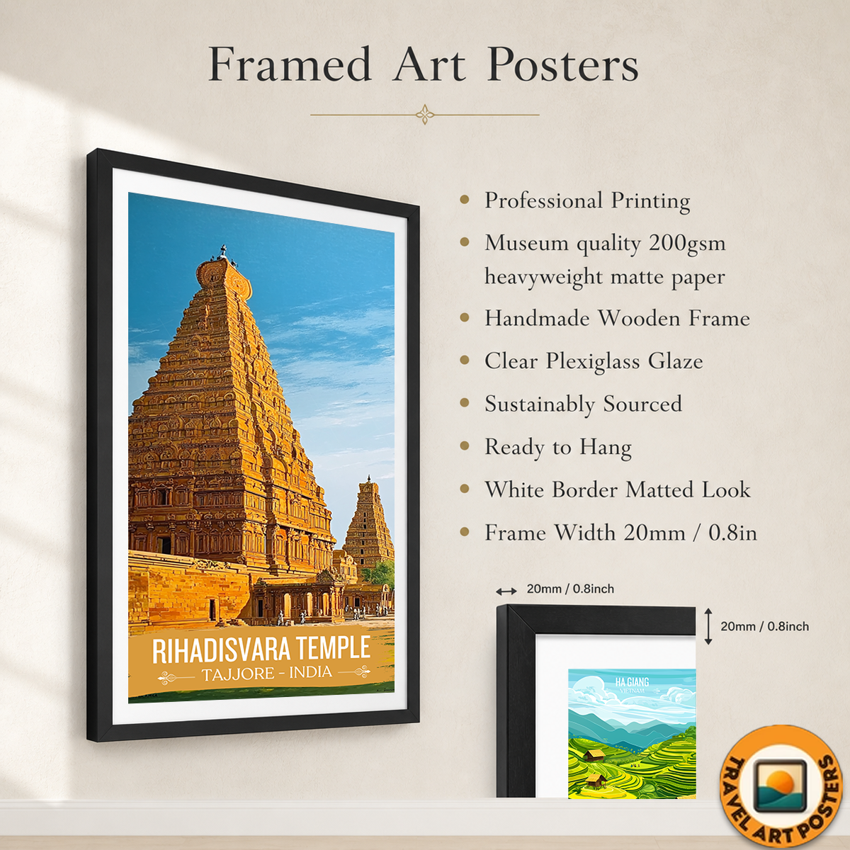 Rihadisvara Temple - Tajjore - India - Travel Wall Art Print Poster - Art Print - Travel Art Poster