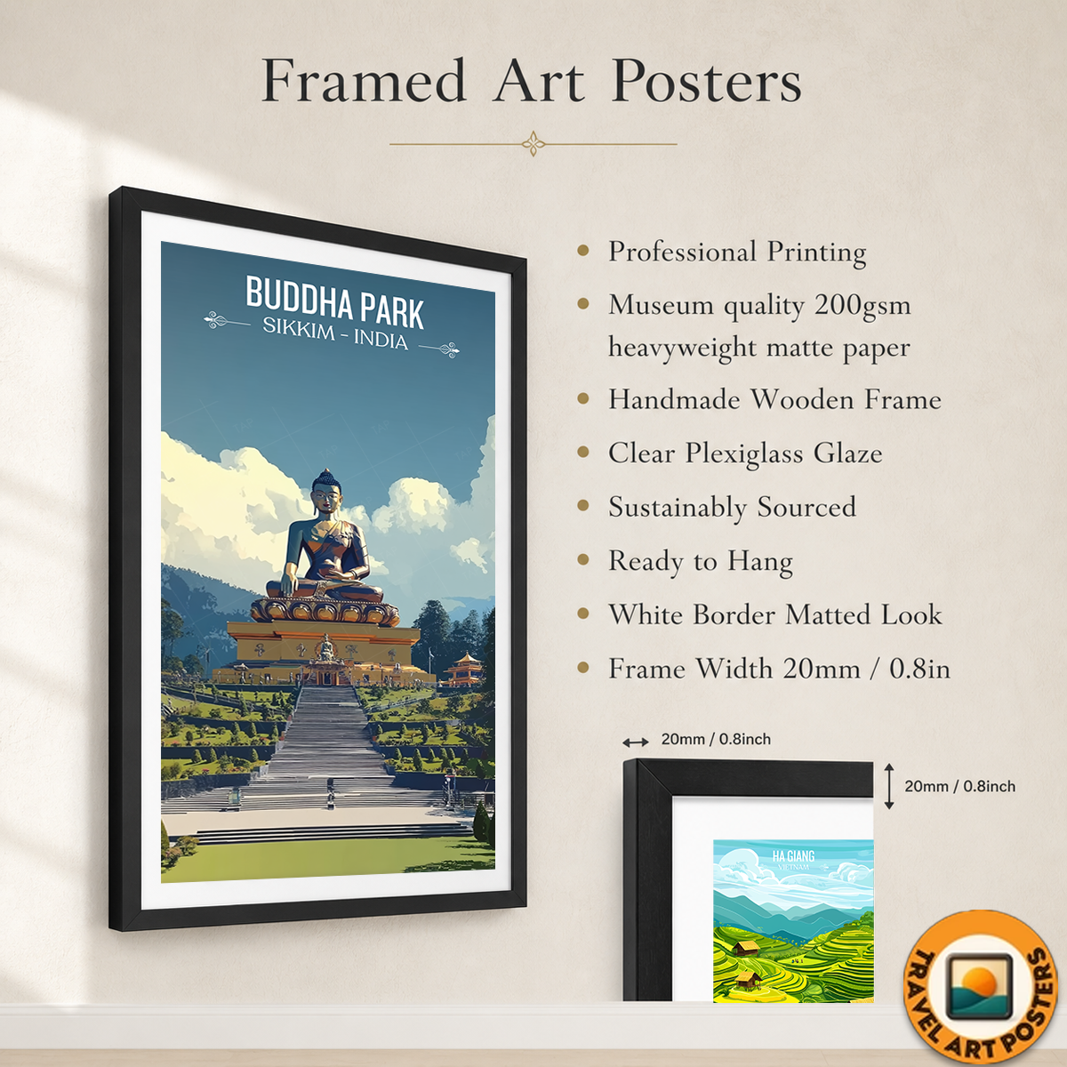Buddha Park - Sikkim - India - Travel Wall Art Print Poster - Art Print - Travel Art Poster
