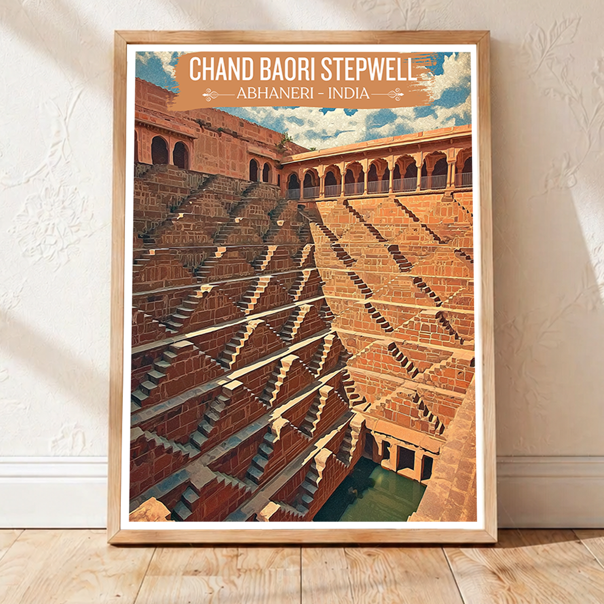Chand Baori Stepwell - Rajasthan - India - Travel Wall Art Print Poster - Art Print - Travel Art Poster