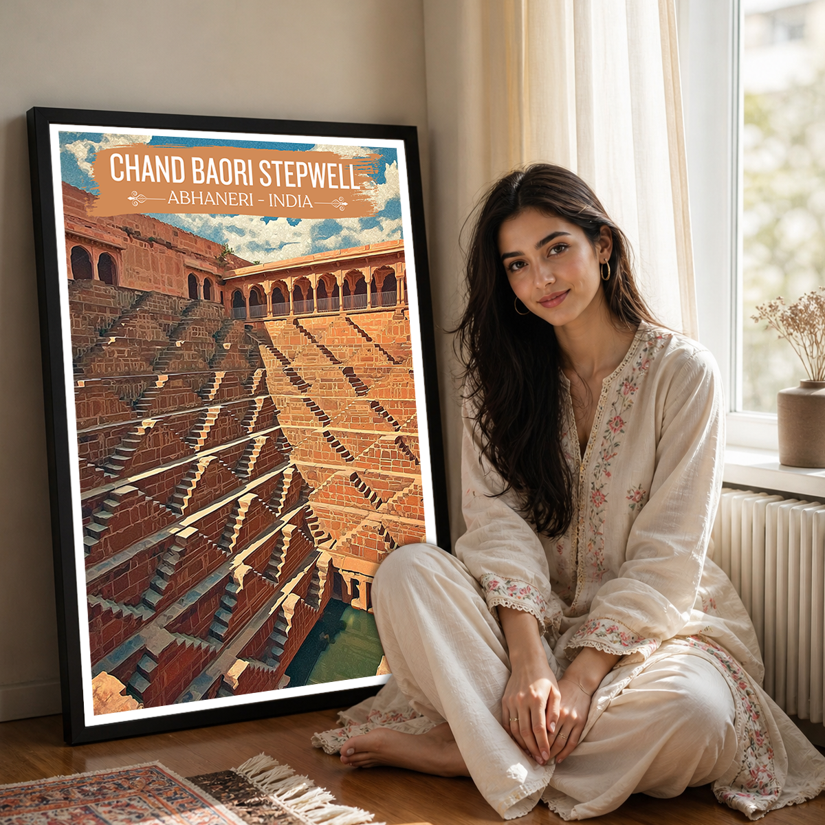 Chand Baori Stepwell - Rajasthan - India - Travel Wall Art Print Poster - Art Print - Travel Art Poster