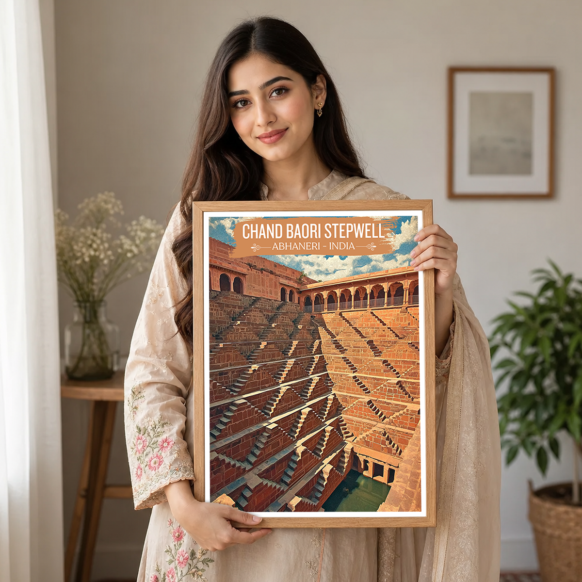 Chand Baori Stepwell - Rajasthan - India - Travel Wall Art Print Poster - Art Print - Travel Art Poster