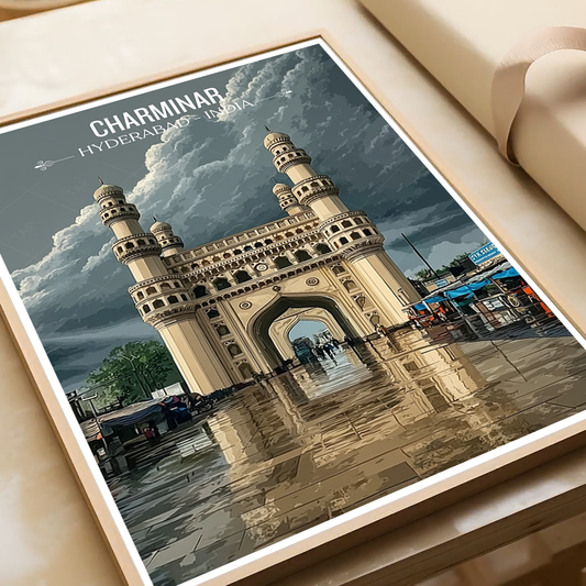 Charminar Masjid - Hyderabad - India - Travel Wall Art Print Poster - Art Print - Travel Art Poster