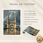 Charminar Masjid - Hyderabad - India - Travel Wall Art Print Poster - Art Print - Travel Art Poster