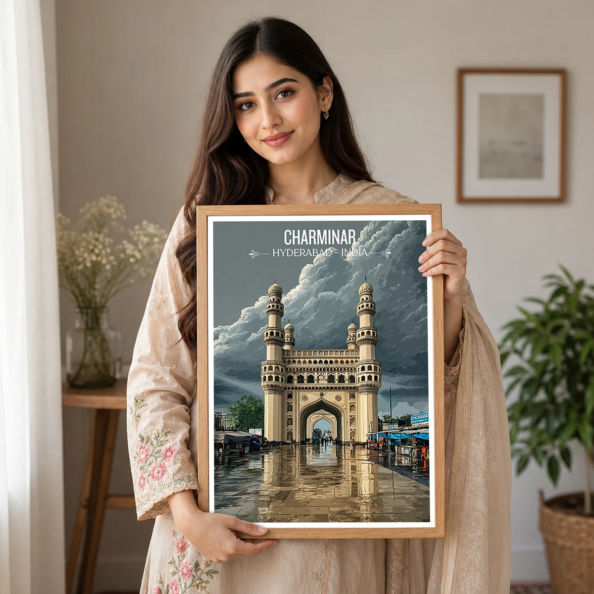 Charminar Masjid - Hyderabad - India - Travel Wall Art Print Poster - Art Print - Travel Art Poster