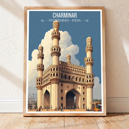 Charminar Mosque - Hyderabad - India - Travel Wall Art Print Poster - Art Print - Travel Art Poster