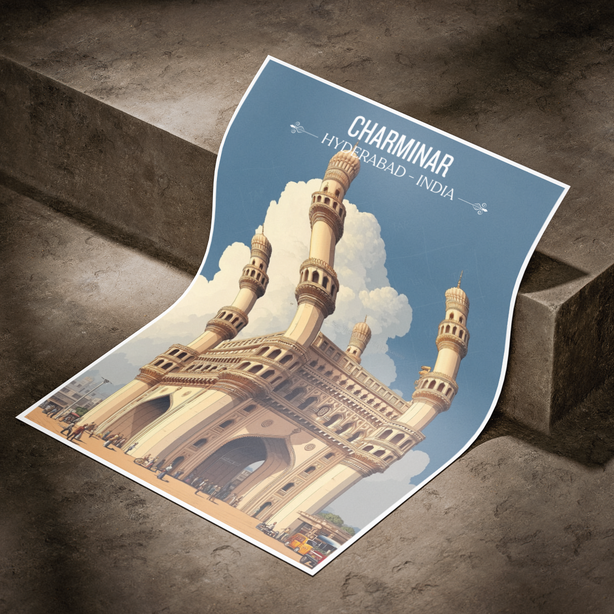 Charminar Mosque - Hyderabad - India - Travel Wall Art Print Poster - Art Print - Travel Art Poster
