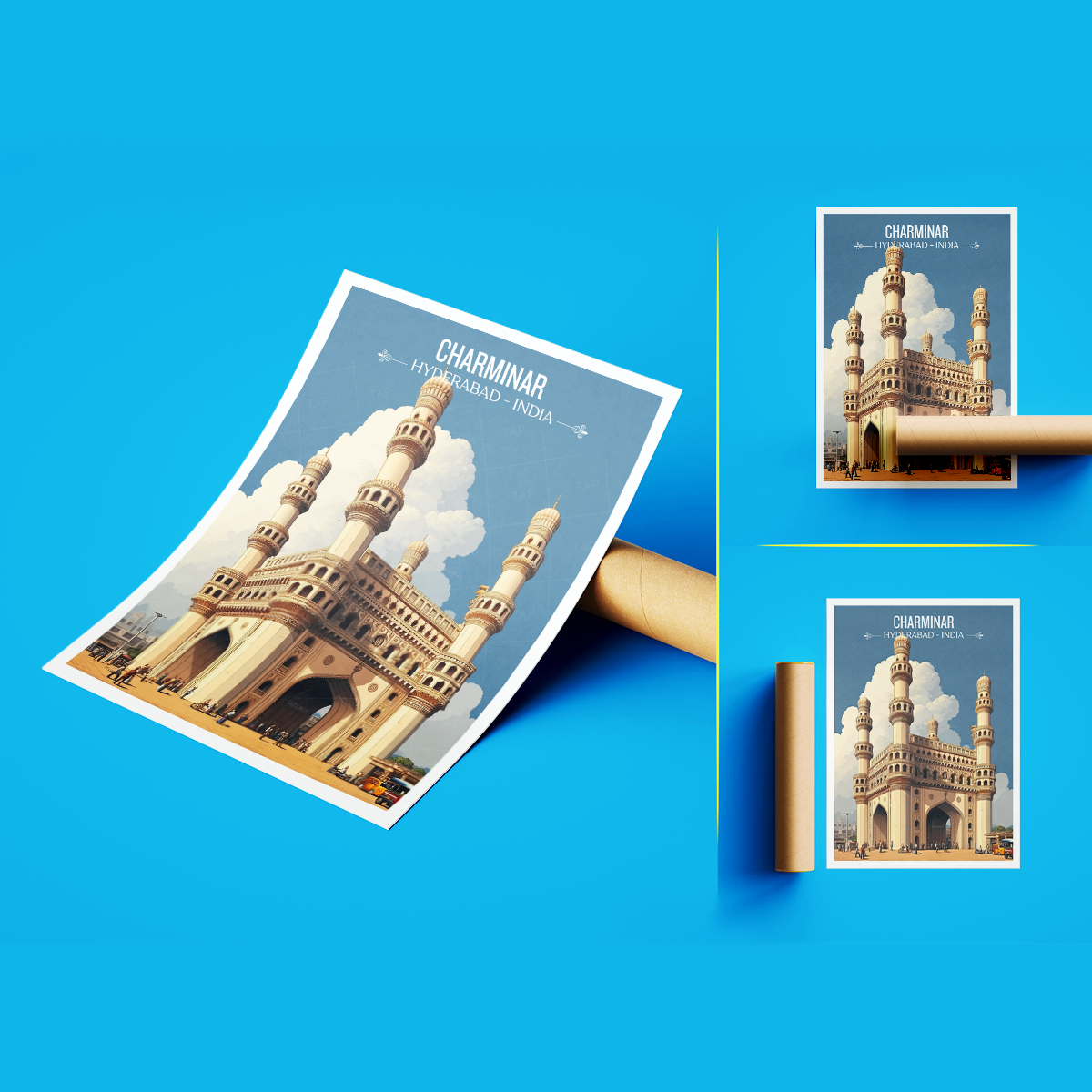 Charminar Mosque - Hyderabad - India - Travel Wall Art Print Poster - Art Print - Travel Art Poster