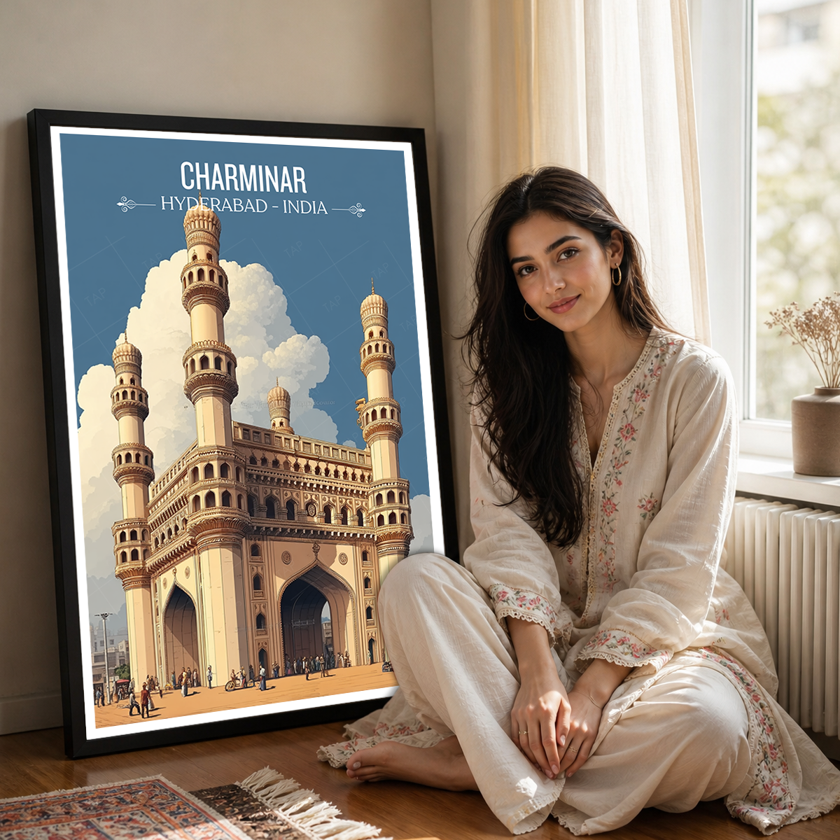 Charminar Mosque - Hyderabad - India - Travel Wall Art Print Poster - Art Print - Travel Art Poster