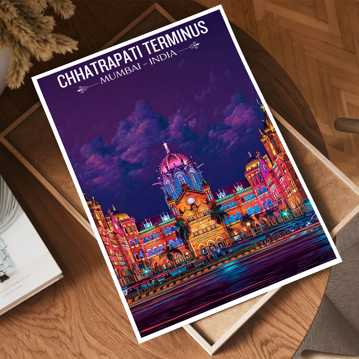 Chhartarpati Shivaji Maharaj Terminus - Mumbai - India - Travel Wall Art Print Poster - Art Print - Travel Art Poster