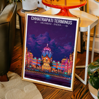 Chhartarpati Shivaji Maharaj Terminus - Mumbai - India - Travel Wall Art Print Poster - Art Print - Travel Art Poster