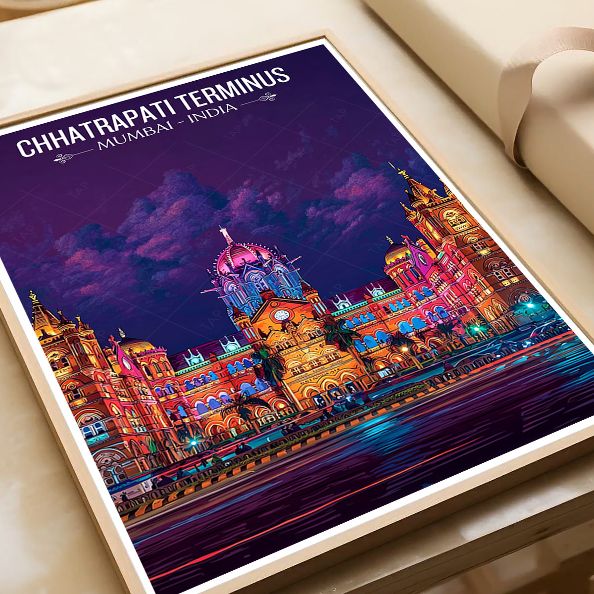 Chhartarpati Shivaji Maharaj Terminus - Mumbai - India - Travel Wall Art Print Poster - Art Print - Travel Art Poster