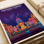 Chhartarpati Shivaji Maharaj Terminus - Mumbai - India - Travel Wall Art Print Poster - Art Print - Travel Art Poster
