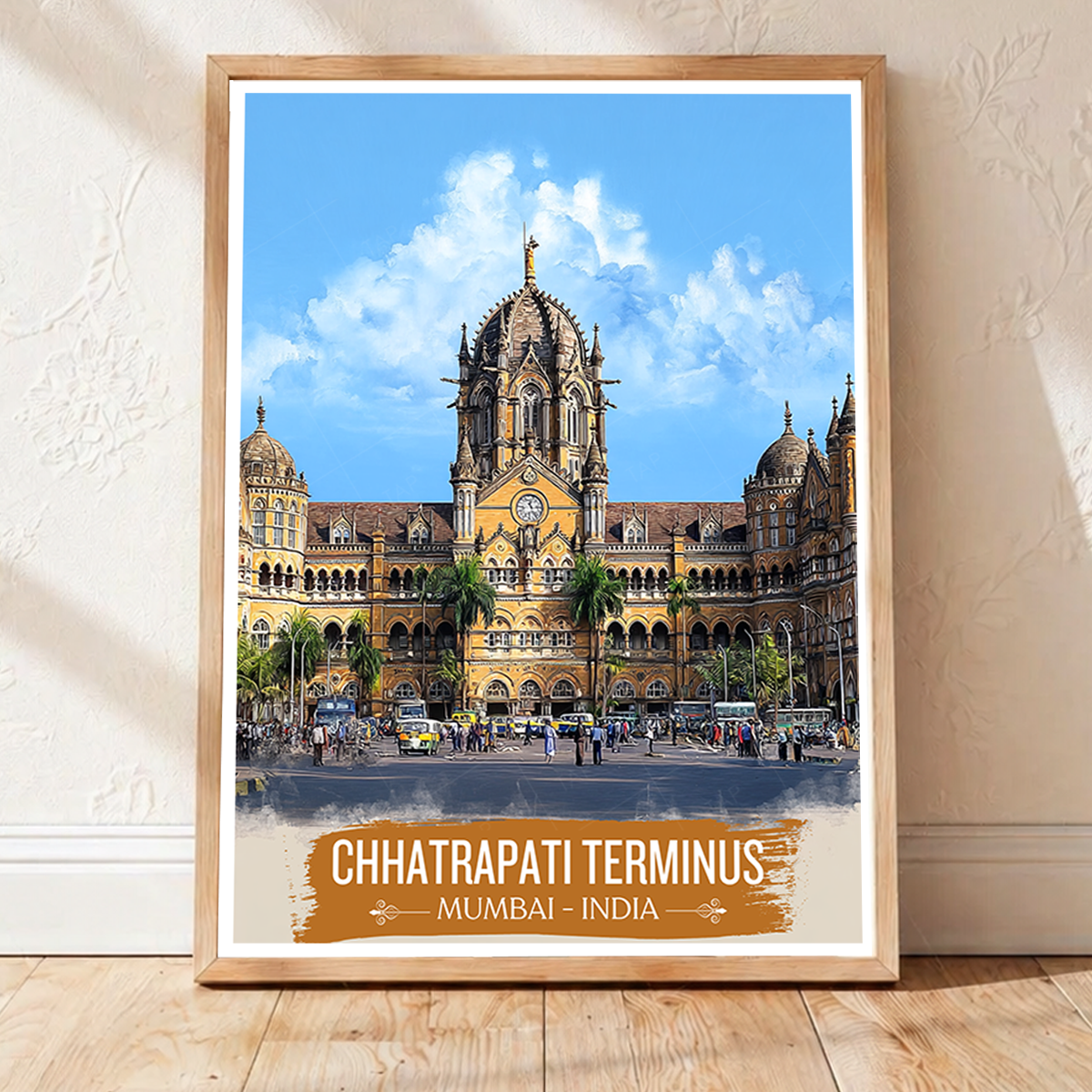 Chhartarpati Shivaji Maharaj Railway Station - Mumbai - India - Travel Wall Art Print Poster - Art Print - Travel Art Poster