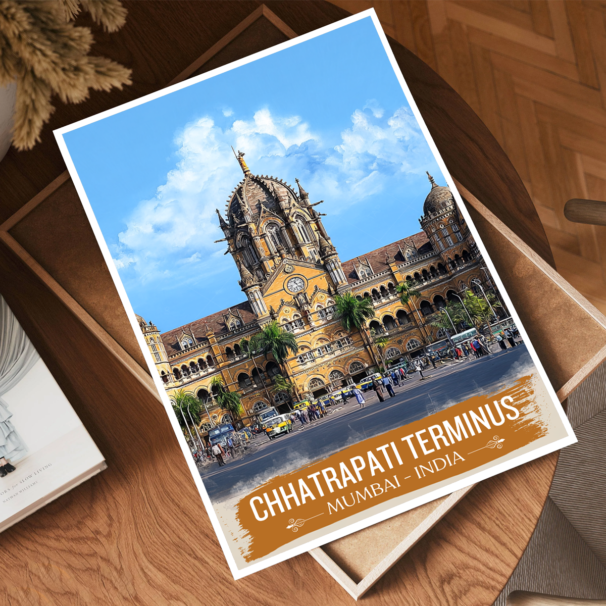 Chhartarpati Shivaji Maharaj Railway Station - Mumbai - India - Travel Wall Art Print Poster - Art Print - Travel Art Poster