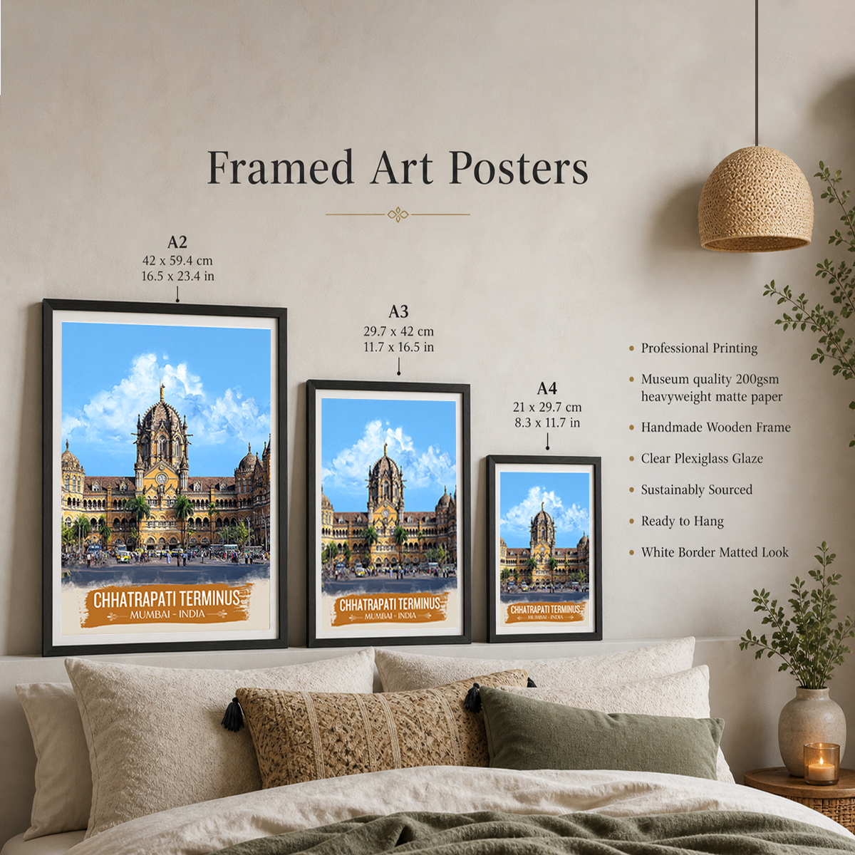 Chhartarpati Shivaji Maharaj Railway Station - Mumbai - India - Travel Wall Art Print Poster - Art Print - Travel Art Poster