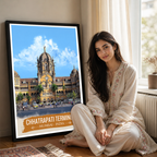 Chhartarpati Shivaji Maharaj Railway Station - Mumbai - India - Travel Wall Art Print Poster - Art Print - Travel Art Poster